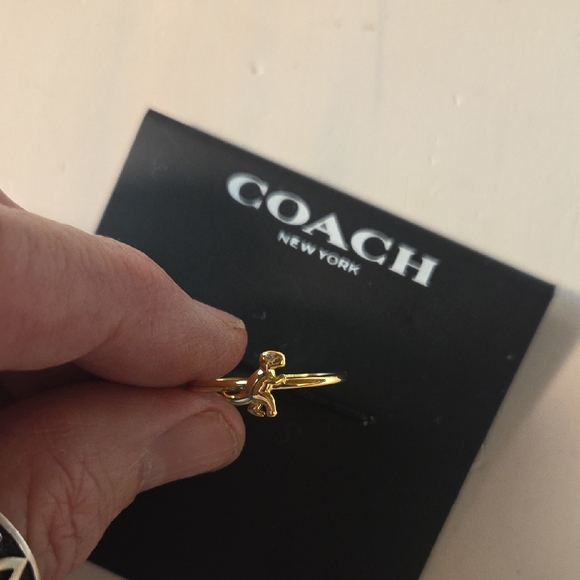 Coach Accessories - Coach Rexy  Women's Gold Ring with Signature Detail 7 1/2